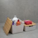 Kit 2 Caixas Organizadoras com Tampa de Bambu – 12L e 18L