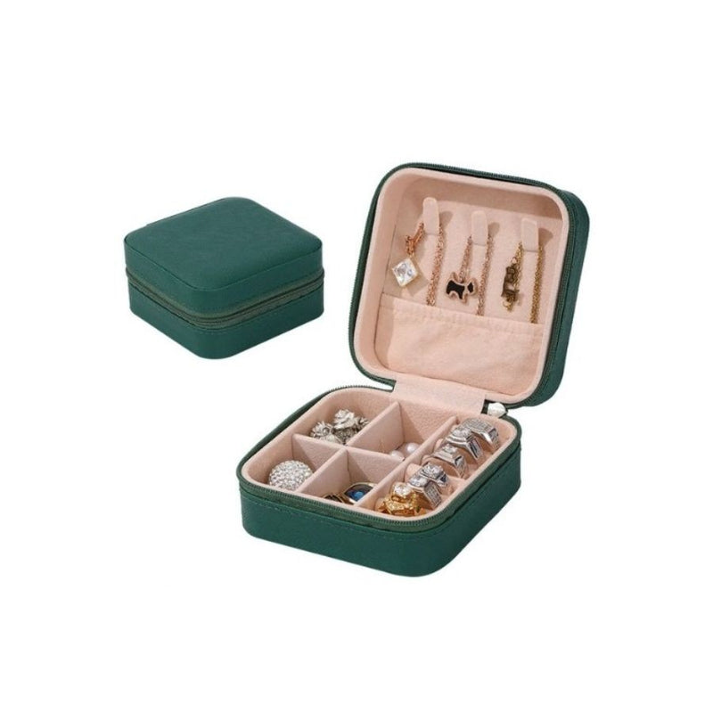 Caixa Porta-Joias Compacta com Zíper para Viagem