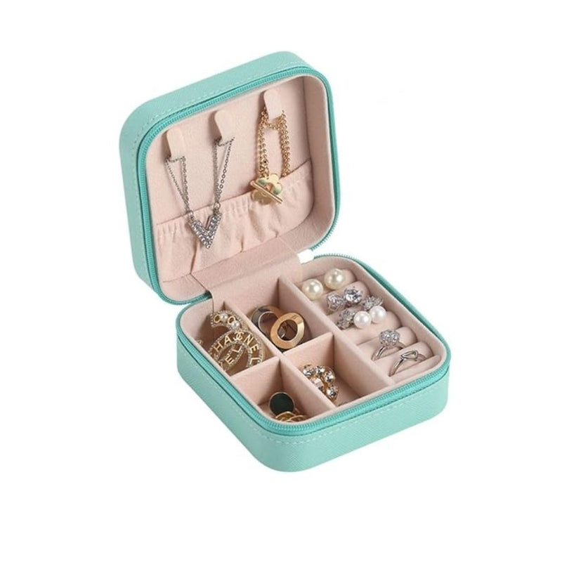 Caixa Porta-Joias Compacta com Zíper para Viagem