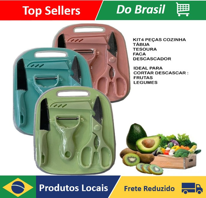 KIT Cozinha Aço Inoxidável 4 PEÇAS