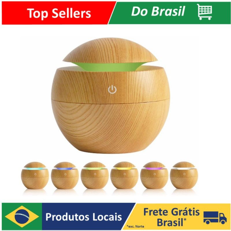 Difusor Aromatizador de Óleo Essencial – LED 7 Cores USB