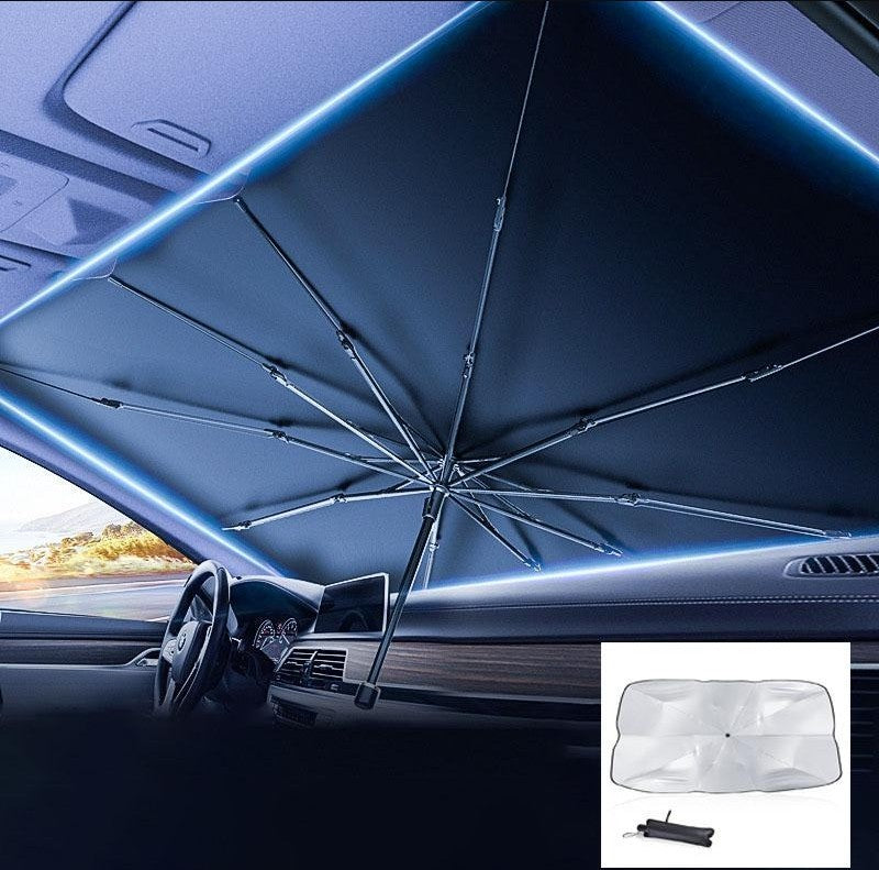 Guarda-Sol Veicular Tipo Guarda-Chuva com Proteção UV e Isolamento Térmico