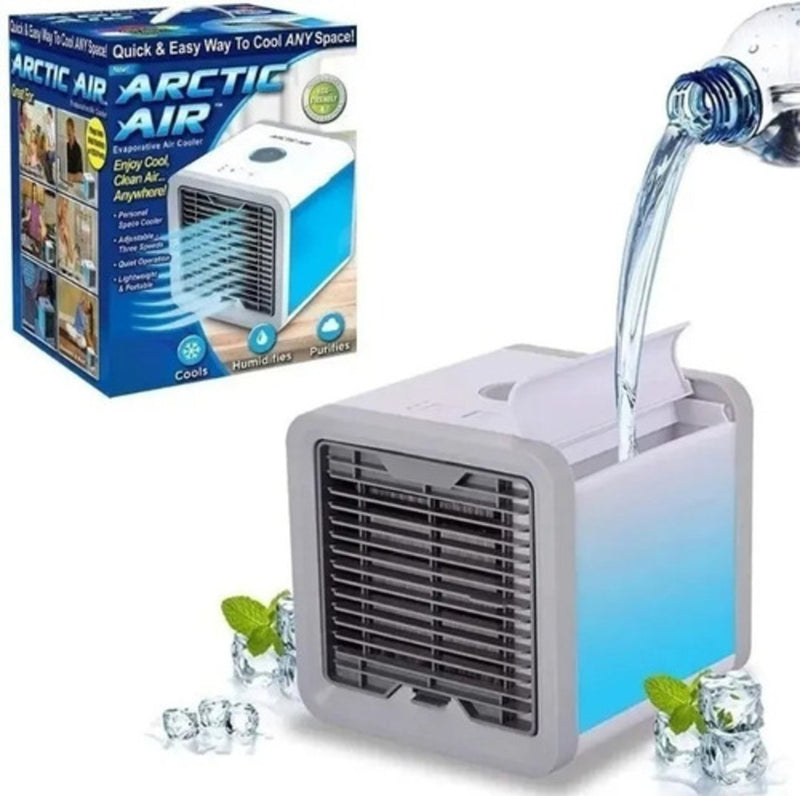 Mini Ar-Condicionado Portátil com Umidificação e Filtro – LED, Bateria Recarregável