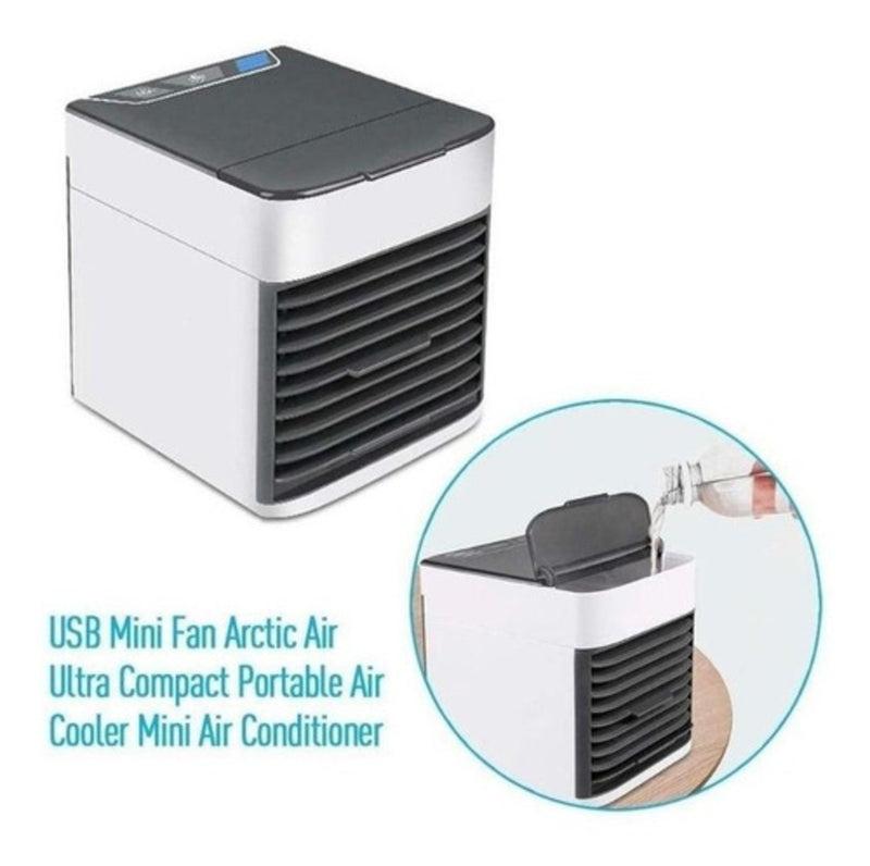 Mini Ar-Condicionado Portátil com Umidificação e Filtro – LED, Bateria Recarregável
