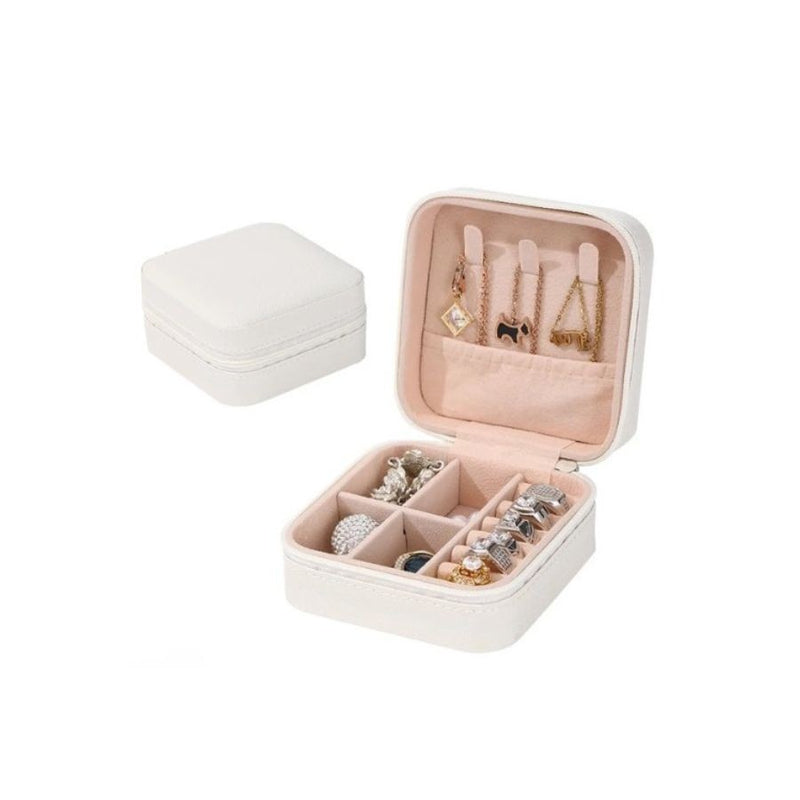 Caixa Porta-Joias Compacta com Zíper para Viagem