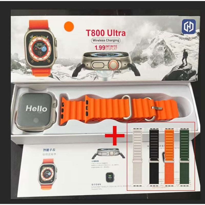 2024 Novo T800 Ultra 2 Series 9 Resposta Ao Gesto Smart Watch Carregador Sem Fio À Prova D'água